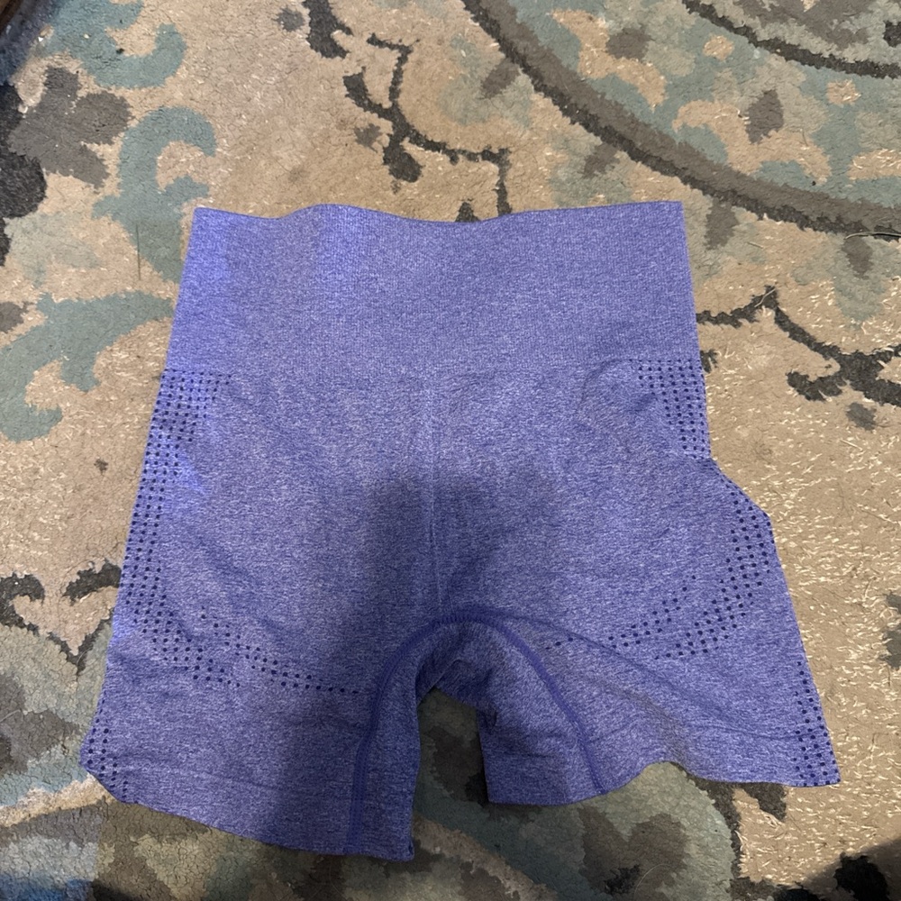 Seamless Blue High-Waisted Shorts